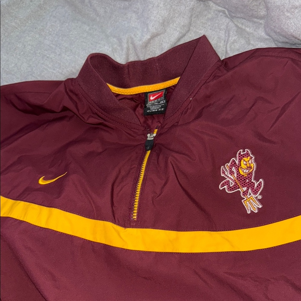Nike ASU Sun Devils Brown and Yellow Pullover Windbreaker